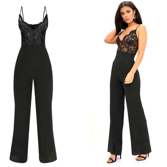 PrettyLittleThing Pants - NWT | PrettyLittleThing | Lace Wide Leg Jumpsuit
